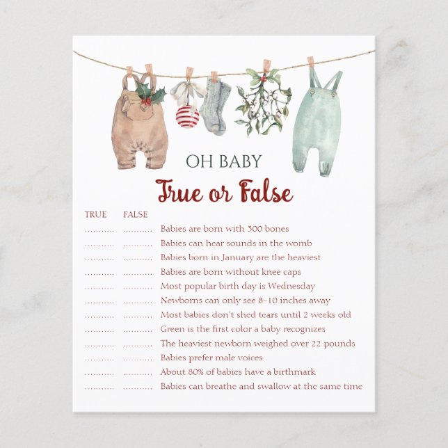 Vêtements de Noël Oh Bébé Vrai ou Faux (Devant)