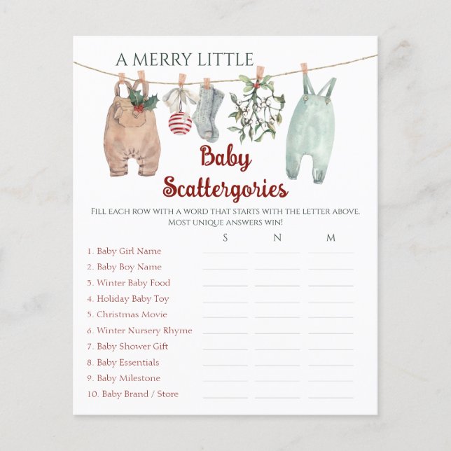 Vêtements de Noël Un Bébé Joyeux Petit Scattergori (Devant)