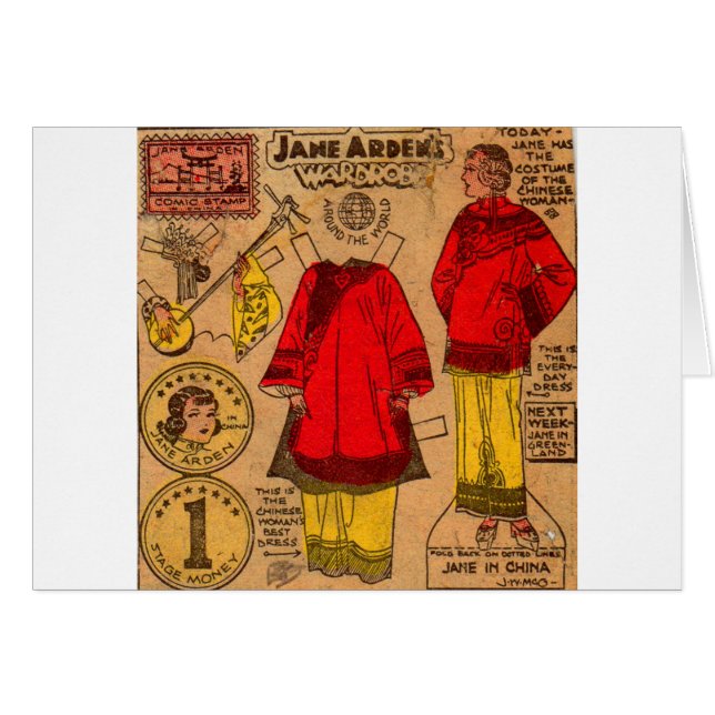 vêtements de papier de Chinois de poupée des (Devant horizontal)