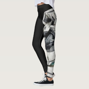 Vêtements de rue en argent écrasé Imprimer Legging
