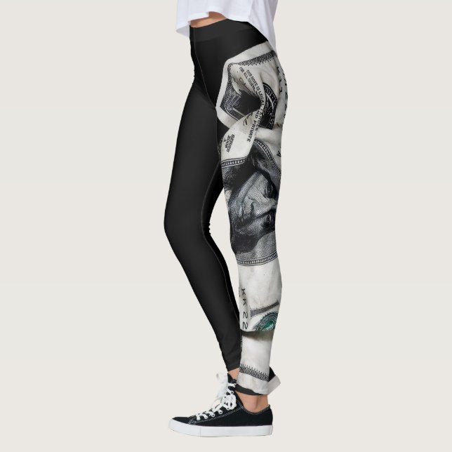 Vêtements de rue en argent écrasé Imprimer Legging (Gauche)