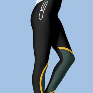 Vêtements de sport verts jaunes ISD Leggings rétro