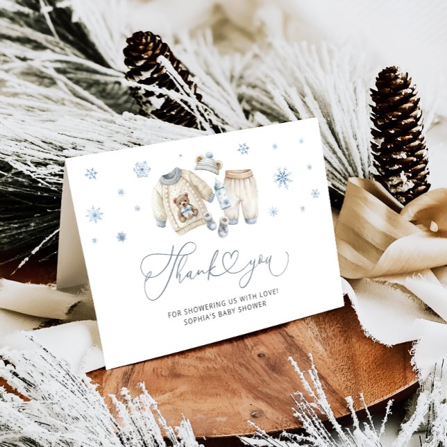 Vêtements d'hiver Carte de remerciements Baby show (Créateur téléchargé)