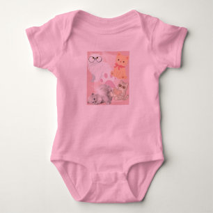 Vêtements mignons Kawaii Chats Rose Body Bébé Lo