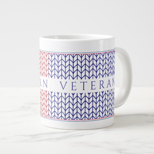 "VÉTÉRAN AMÉRICAIN" Grand Mug Blanc (Devant droit)