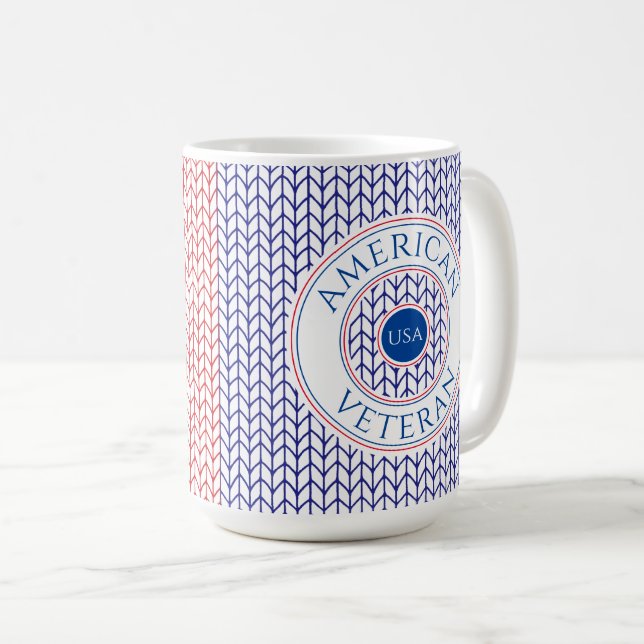 VÉTÉRAN AMÉRICAIN Grand Mug Blanc (Devant droit)