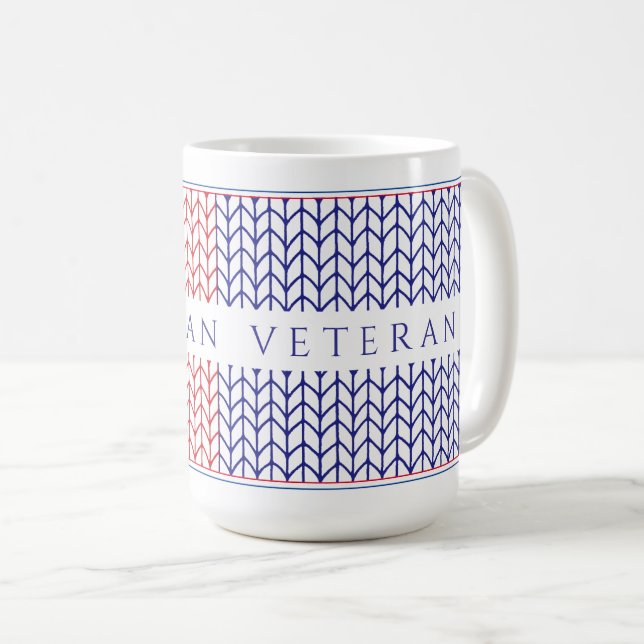 "VÉTÉRAN AMÉRICAIN" Grand Mug Blanc (Devant droit)