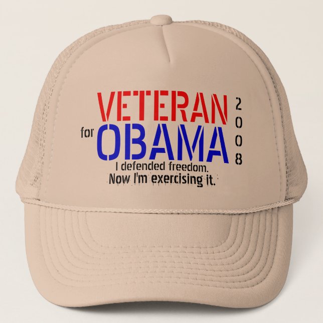Vétéran pour Obama - casquette de Poltical (Devant)