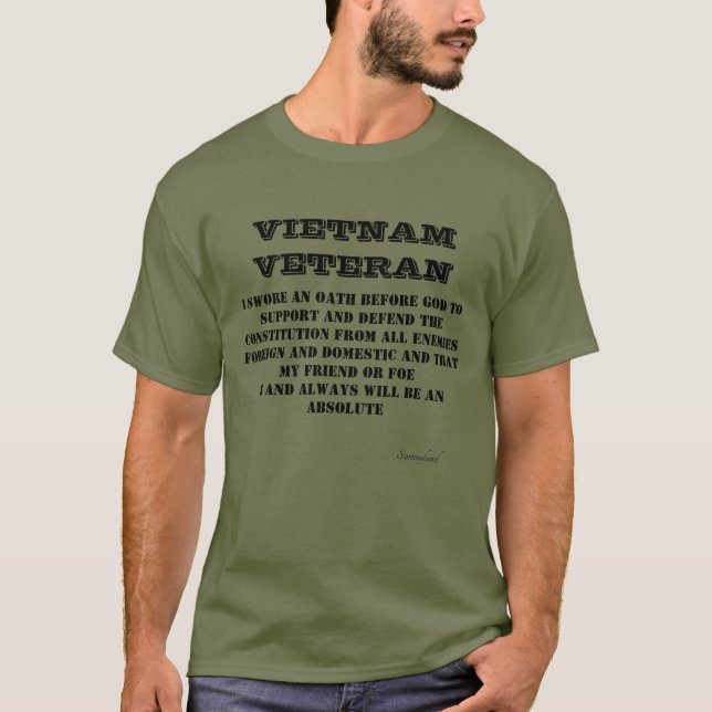 VÉTÉRAN VIETNAM Oath GreenT-Shirt T-Shirt (Devant)
