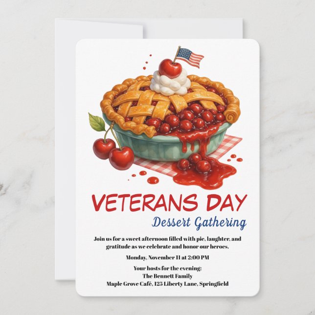 Veterans Day Invitation | Cherry Pie Celebration (Devant)
