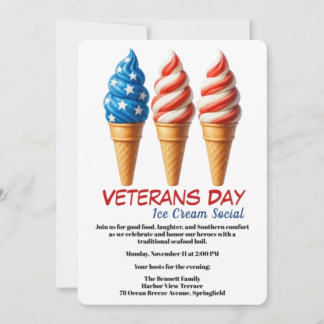 Veterans Day Invitation | Ice cream social party (Devant)