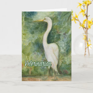 Vétérinaire Carte de remerciements Egret Oiseau sa