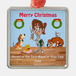 Vétérinaire de Noël Ornement de Noël Vet Tech