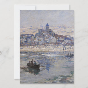 Vetheuil en Hiver Bateau sur la rivière