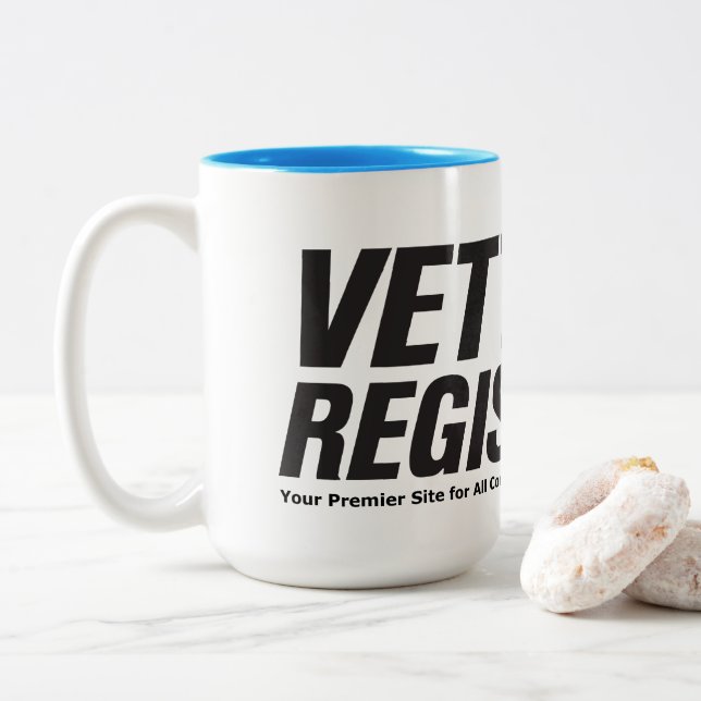Vette Registry Two-Tone 15oz Ceramic Mug (Avec donut)