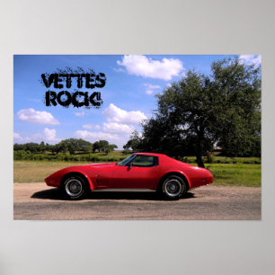 Vettes Rock 1975 Corvette Stingray Poster
