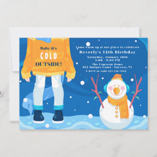 Vêtu Pour Invitation D'Anniversaire D'Hiver