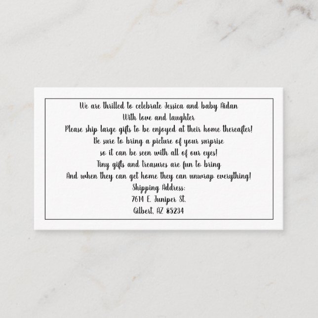 Veuillez expédier des cadeaux pour les cartes de b (Devant)