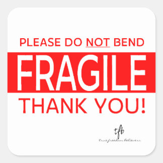 Veuillez NE PAS Plier et Merci Autocollant Carré 2