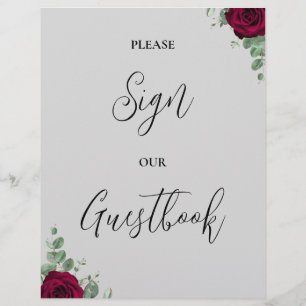 Veuillez signer notre livre d'or Signe de mariage