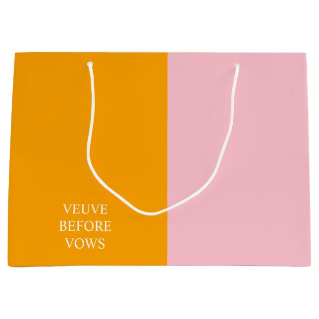 Veuve avant vows demi-orange demi-rose sac cadeau (Devant)