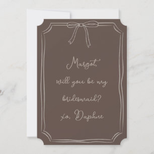 Veux-tu être ma demoiselle d'honneur ? Carte de pr