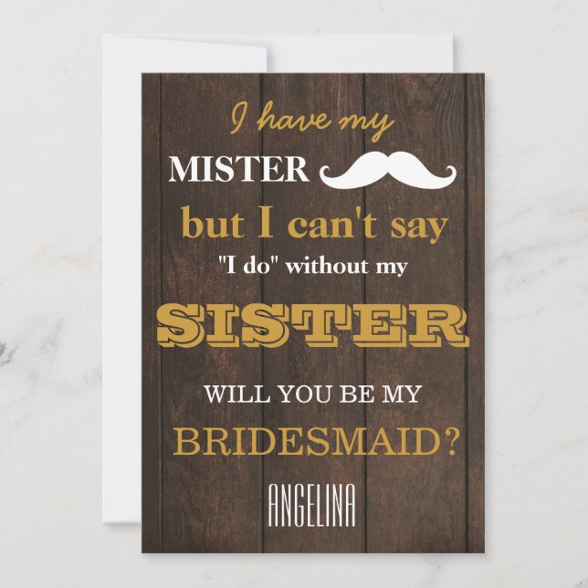 Veux-tu être ma demoiselle d'honneur ? invitation (Devant)