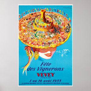 Vevey, Suisse, Affiche de voyage