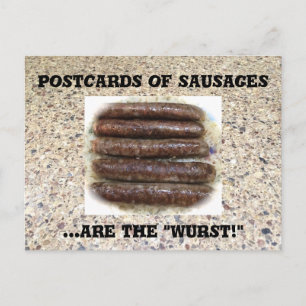 Viande de saucisson, Carte postale de nourriture a
