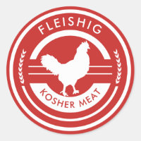 Viande Étiquette Kosher rouge et blanche