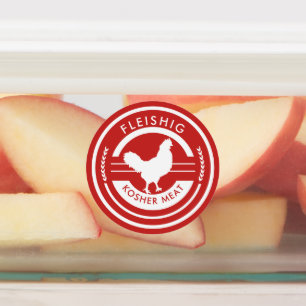 Viande Étiquette Kosher rouge et blanche