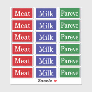 Viande Pareve de lait Kosher Étiquettes