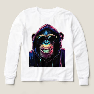 Vibe Néon – Chimpanzé Stylé en Capuche et Lunettes