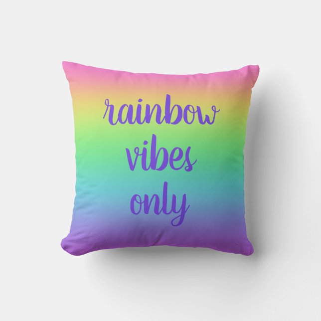 Vibes Arc-En-Ciel Seulement Jeter Oreiller (Recto)