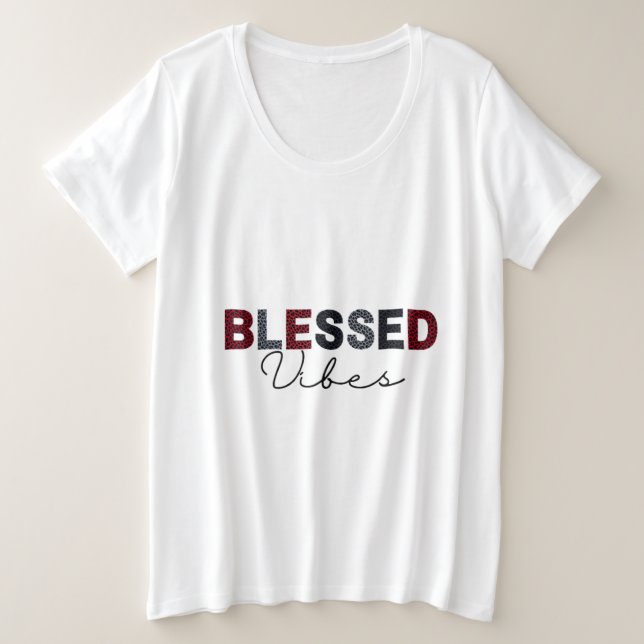 Vibes bienheureuses pour femmes Plus de la taille  (Design devant)