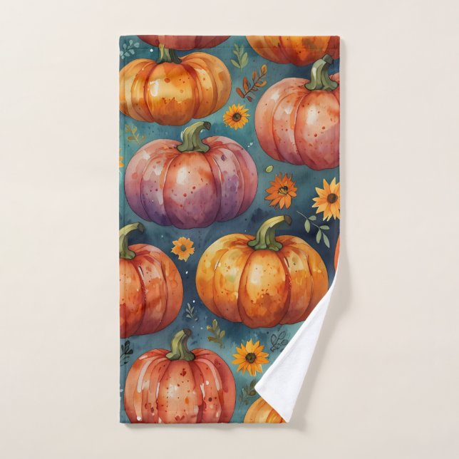 Vibes Citrouilles d'Halloween (Serviette à main)