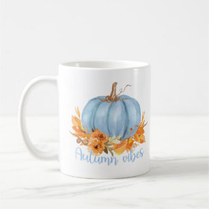 Vibes d'automne Citrouille bleu café Mug