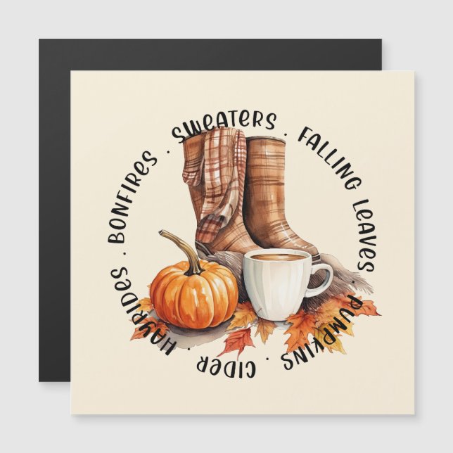 Vibes D'Automne Cosy - Bottes, Épices Citrouilles, (Devant / Derrière)
