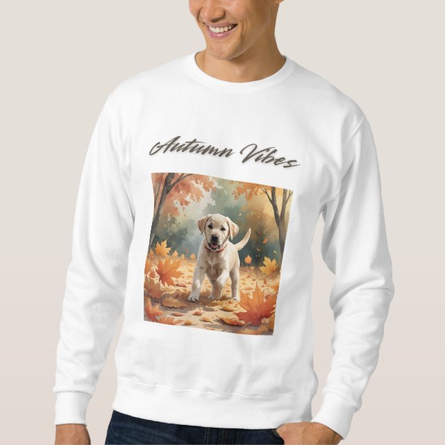 Vibes d'automne Labrador Sweatshirt de chiot (Devant)