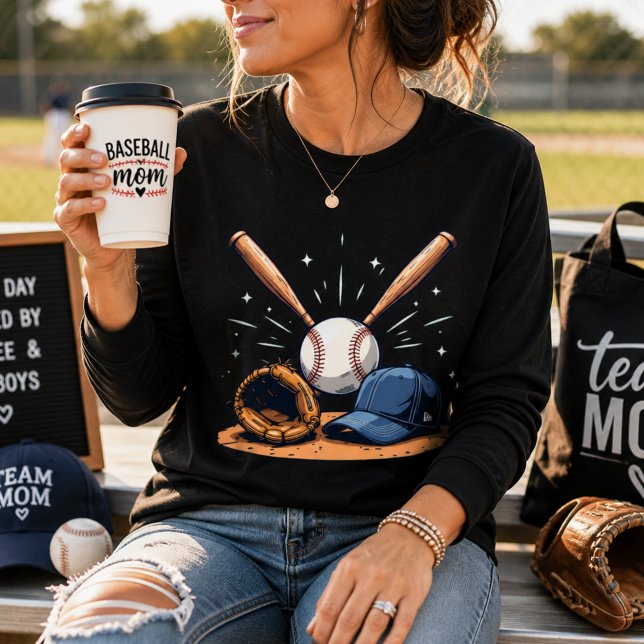Vibes de coup de circuit Amour de baseball tee col (Créateur téléchargé)