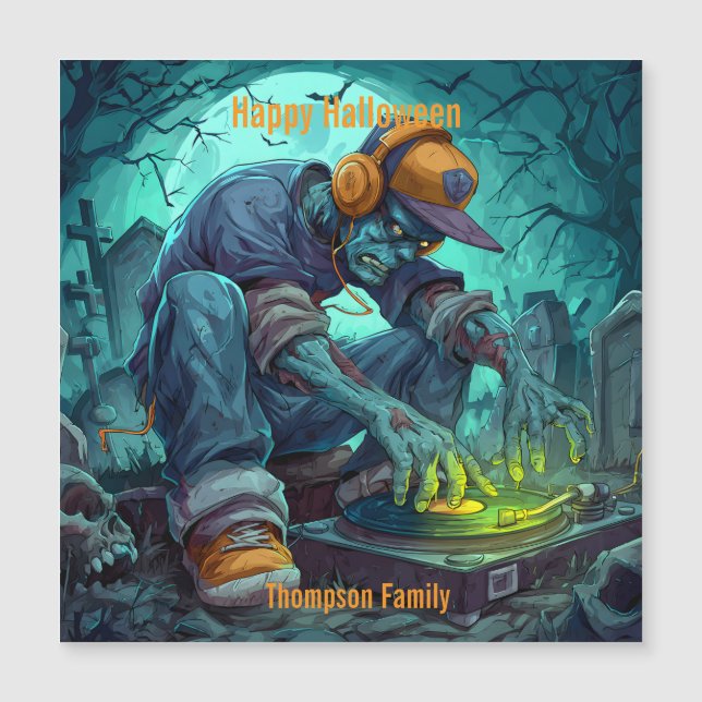 Vibes de fête Zombie DJ Rave Halloween (Devant)