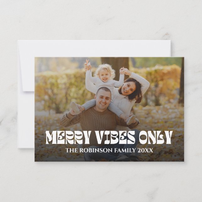 Vibes de Joyeux uniquement Carte de Noël Super (Devant)