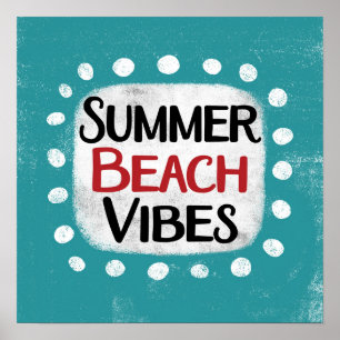 Vibes de la plage d'été Poster Wall Art