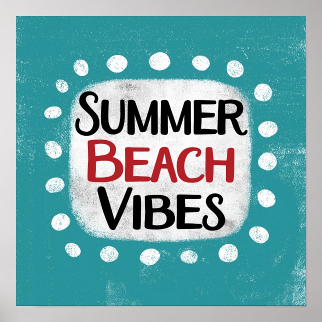 Vibes de la plage d'été Poster Wall Art (Devant)