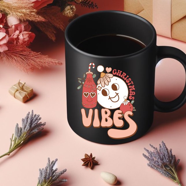 Vibes de Noël Boire du café Mug (Créateur téléchargé)