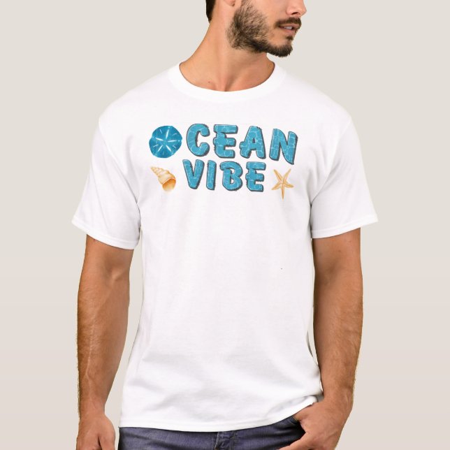 vibes de plage, amoureux de l'océan, t-shirt d'été (Devant)