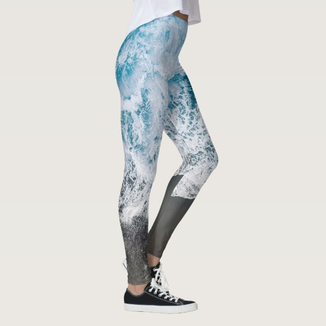 Vibes de plage élégantes Leggings Abstraits (Droite)