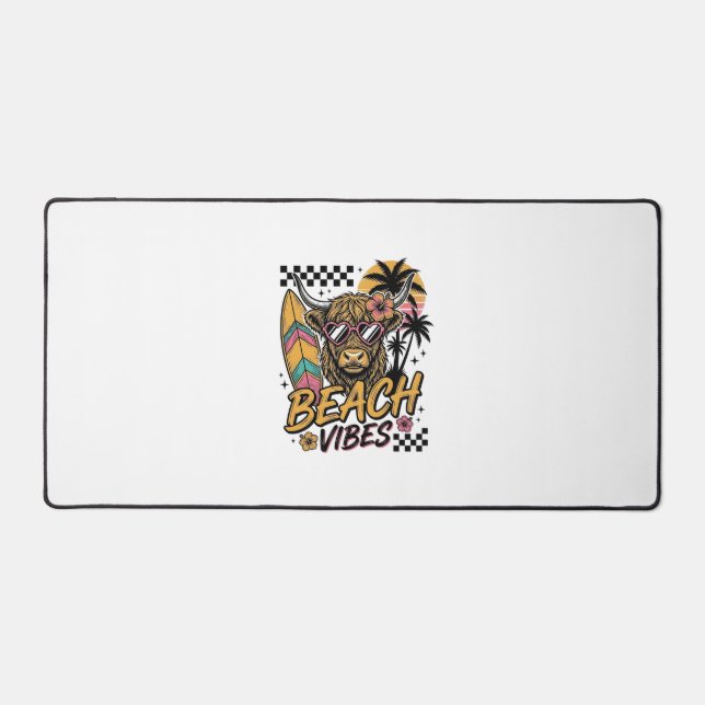 Vibes de plage vache highland été art vectoriel_1 (Recto)
