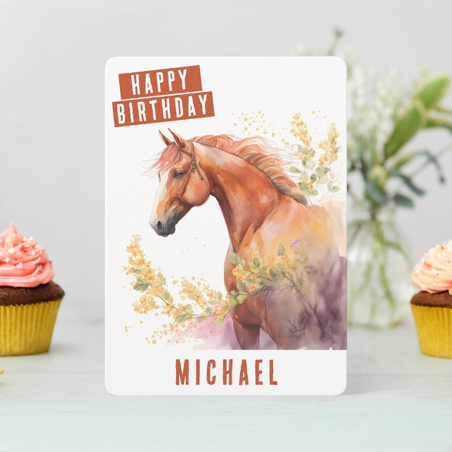 Vibes de printemps Horse carte d'anniversaire (Créateur téléchargé)