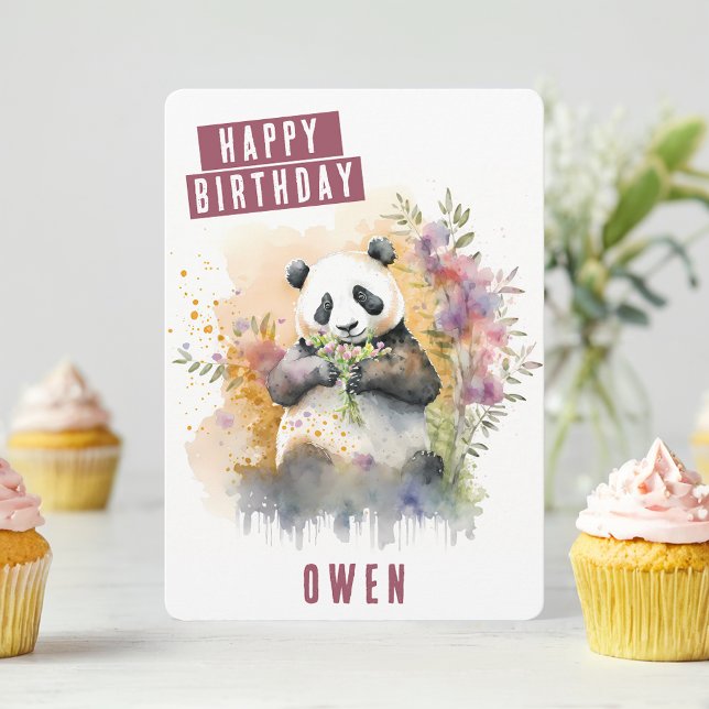 Vibes de printemps Panda Carte d'anniversaire (Créateur téléchargé)